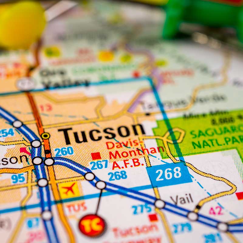 Buy CBD Tucson Map